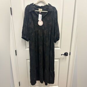 Umgee Charcoal Textured Dress